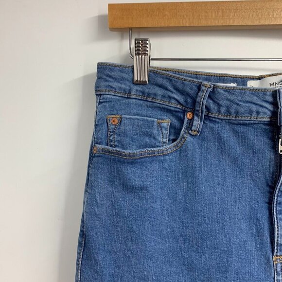 Mango Women's NOA‎ High Rise Cotton Stretch Tapered Denim Jeans Size 10 - Picture 3 of 14